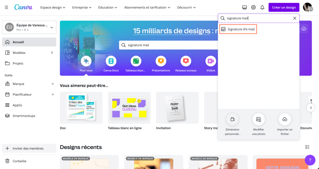 Créer sa signature mail sur Canva